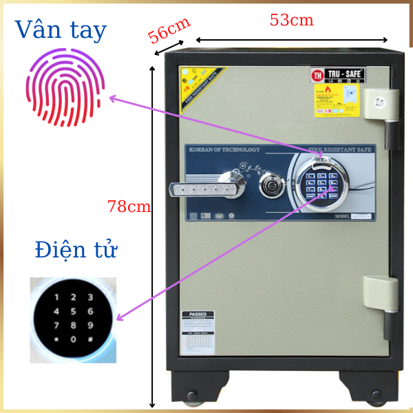 Két sắt hàn quốc trusafe TH160VT khóa vân tay