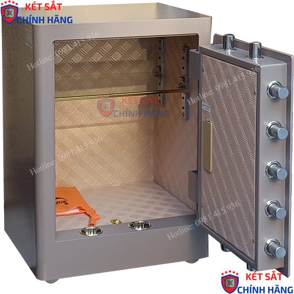 Két sắt Bofa safe vân tay nhập khẩu cao cấp 60DJ nội thất đẹp, bọc da cao cấp