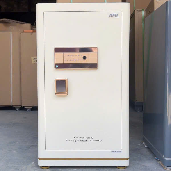 Hình ảnh Két sắt vân tay nhập khẩu AFB HK-A1D-80HM màu trắng kết nối điện thoại2