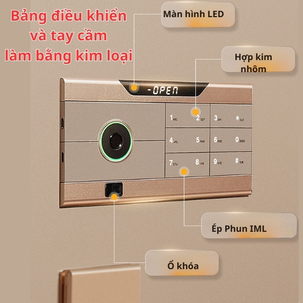 Két sắt Aipu có bảng điều khiển và tay cầm làm bằng kim loại