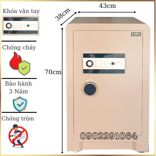 Két sắt Bofa safe vân tay nhập khẩu cao cấp 70DY bảo mật bằng mã vân tay điện tử