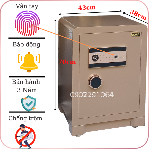 Hình ảnh Két sắt Bofa safe vân tay nhập khẩu cao cấp 70DY0