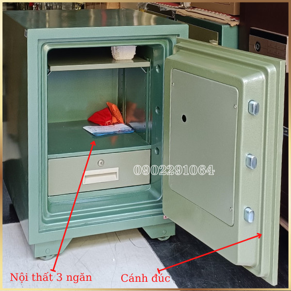 Hình ảnh Két sắt chống cháy Hòa Phát KS120 (2 Ổ khóa chìa)1