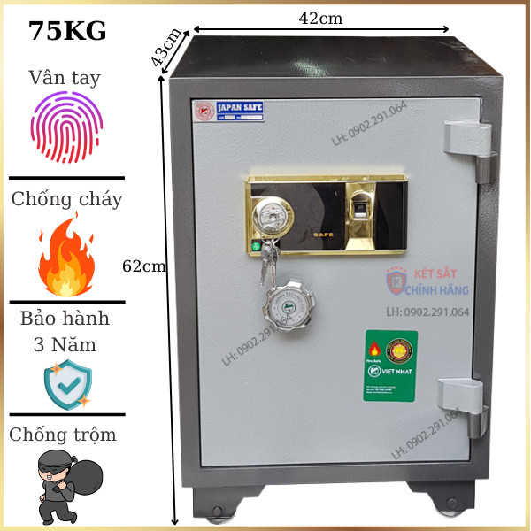 Hình ảnh Két sắt chống cháy Việt Nhật VN79VT vân tay0