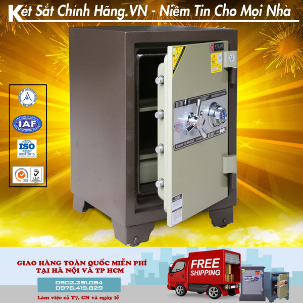 Két sắt chống cháy Welko WE336DM khóa cơ đổi mã bảo hành 10 Năm