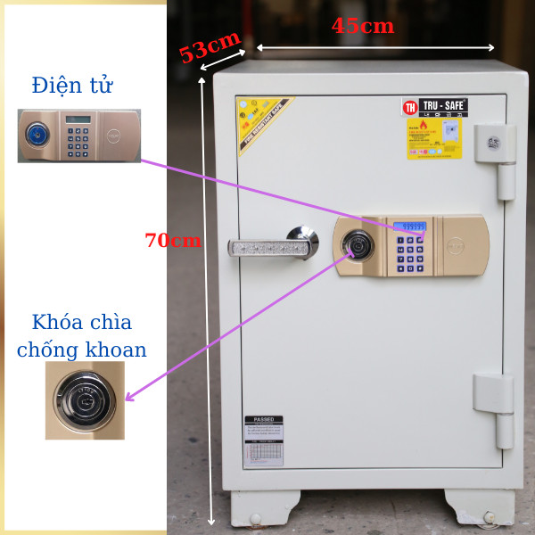 Hình ảnh Két sắt Điện tử Hàn Quốc màu trắng trusafe TH140DT0