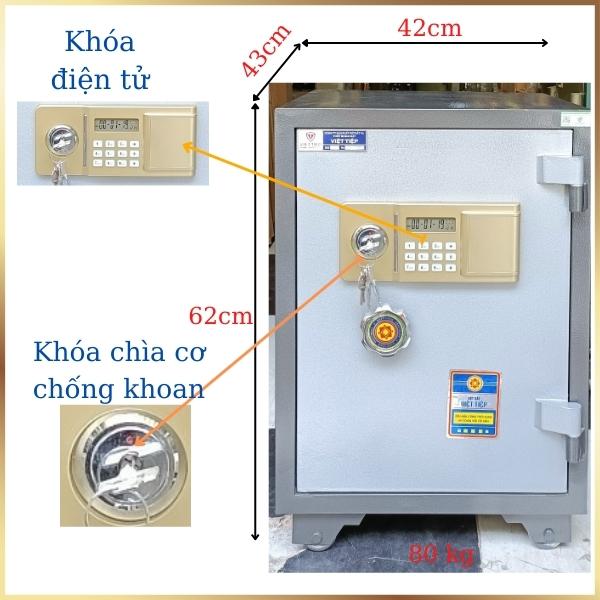 Két sắt việt tiệp chính hãng KW79E khóa điện tử có báo động để được nhiều giấy tờ