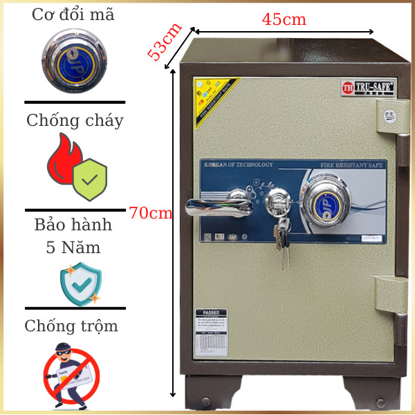 Hình ảnh Két sắt Hàn Quốc trusafe TH140DM khóa cơ đổi mã0