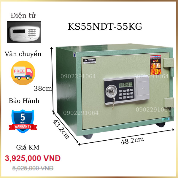 Két sắt hòa phát KS55NDT điện tử chống cháy giá rẻ