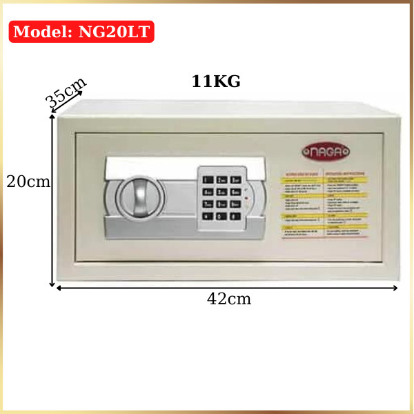 Két sắt khách sạn cao cấp NAGA NG20LT mini màu trắng, đen