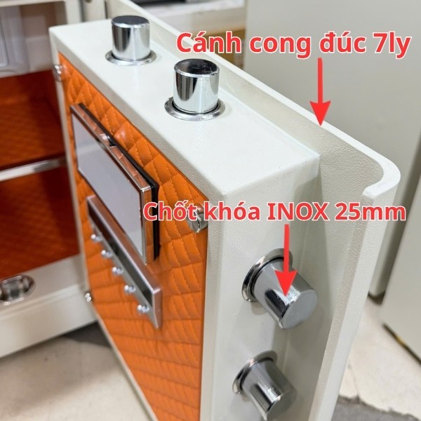 Két sắt Xuân Hòa KIVA KV-50AH thép đúc cánh cong 7 chốt khóa 25mm
