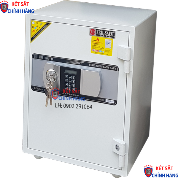 Két sắt màu trắng Hàn Quốc HQ55DT điện tử có màu sơn trắng tinh tế 