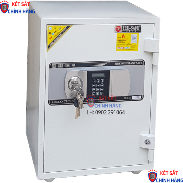 Hình ảnh Két sắt màu trắng Hàn Quốc HQ55DT điện tử chống cháy0