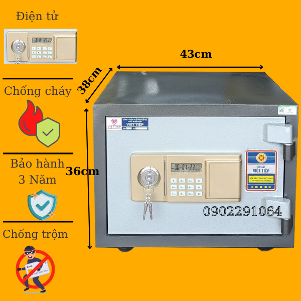 Hình ảnh Két sắt mini chống cháy điện tử Việt Tiệp KA30DT0