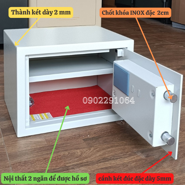 Hình ảnh Két sắt mini khách sạn cao cấp NAGA AG25 màu trắng1