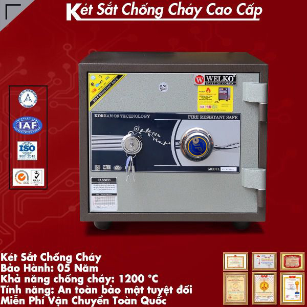 két sắt mini khóa cơ đổi mã Welko KCC38DM