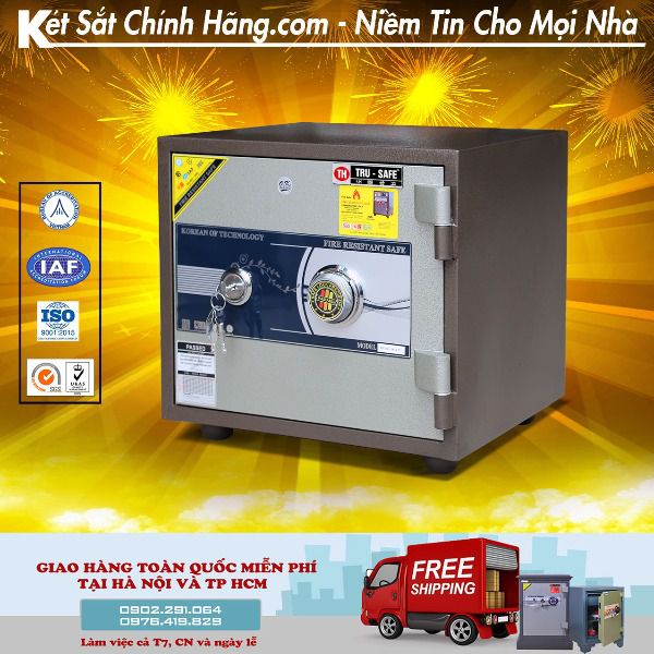 Két sắt mini giá rẻ trusafe HQ42KC khóa cơ chống cháy