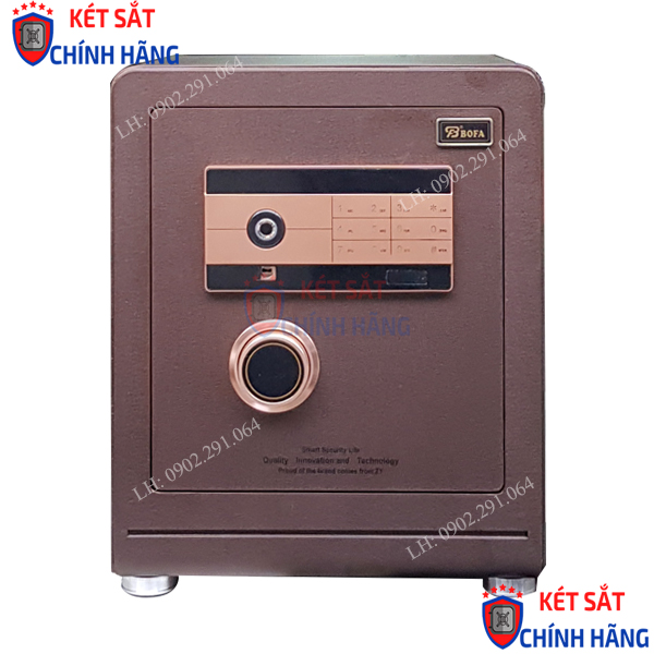 Két sắt mini vân tay cao cấp bofa 45BJ brown đẹp hiện đại cho cho các căn hộ cao cấp