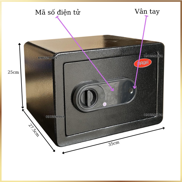 Két sắt mini vân tay điện tử BG250 cao cấp nhỏ bắt vít vào tủ