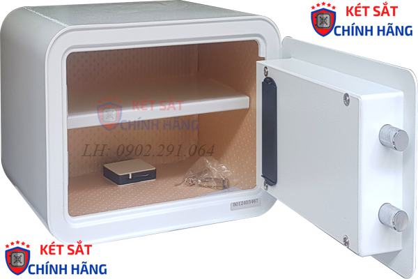 Hình ảnh Két sắt mini vân tay nhỏ nhất màu trắng Aifeibao HK-M-D25I1