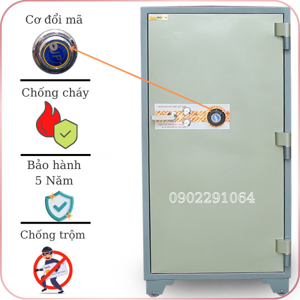 Hình ảnh Két Sắt Ngân Hàng BEMC K370 NHA1 to kích thước lớn chống cháy khóa cơ4