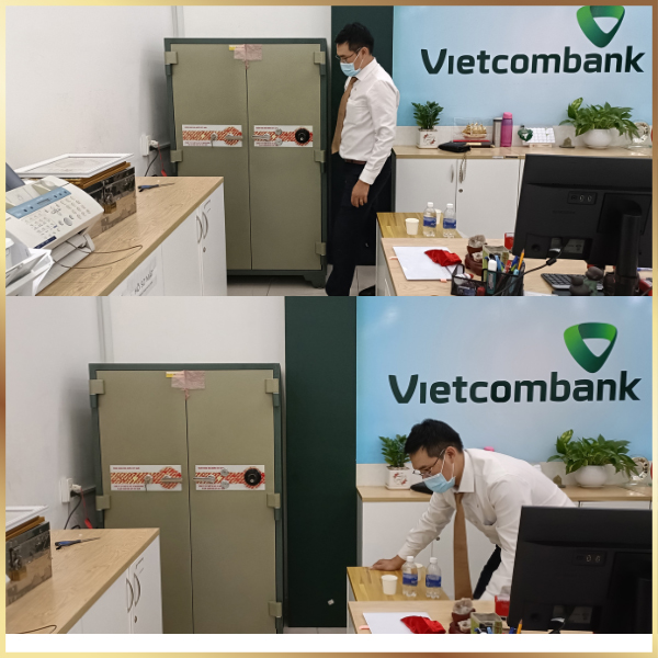 Lắp đặt két sắt ngân hàng BEMC K600 NHA1 cho ngân hàng Vietcombank kèm HDSD bảo mật cho két sắt