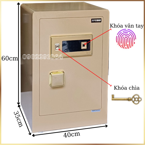 Hình ảnh Két sắt nhập khẩu AifeiBao HK-MD-60BL khóa vân tay điện tử màu vàng chanh0