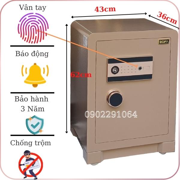 Két sắt bofa 60DY nhập khẩu nguyên chiếc mở bằng vân tay điện tử