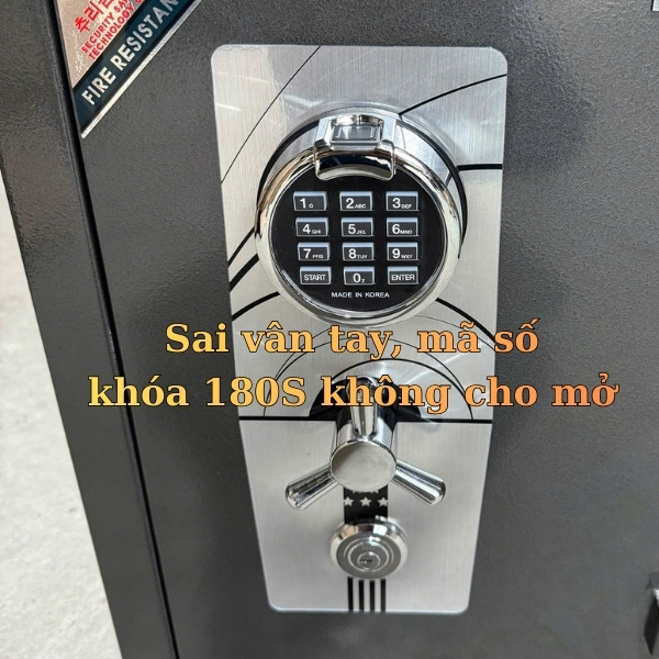 Két sắt siêu cường Việt Tiệp vân tay mở nhạy, sai vân tay và mã số khóa bàn phím 180S không cho mở