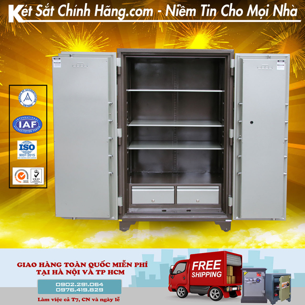 Hình ảnh Két sắt to 2 cánh khóa cơ đổi mã Trusafe TH1600DM1