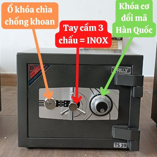 Hình ảnh Két sắt mini khóa cơ truly TS39 siêu cường chống cháy chống trộm3