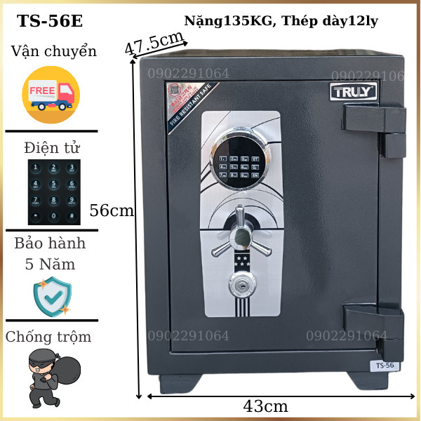 Hình ảnh Két sắt truly siêu cường xuất Mỹ TS56E điện tử made in KOREA màu đen3