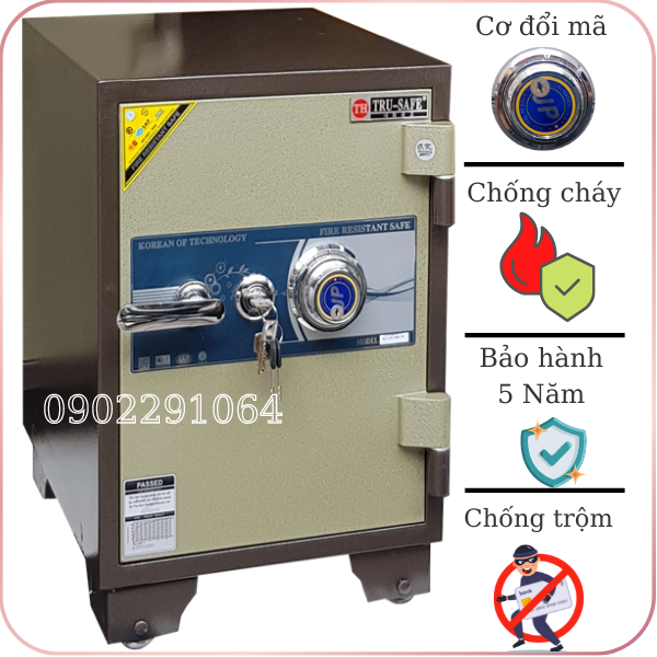 Két sắt khóa cơ đổi mã chống cháy trusafe C100DM