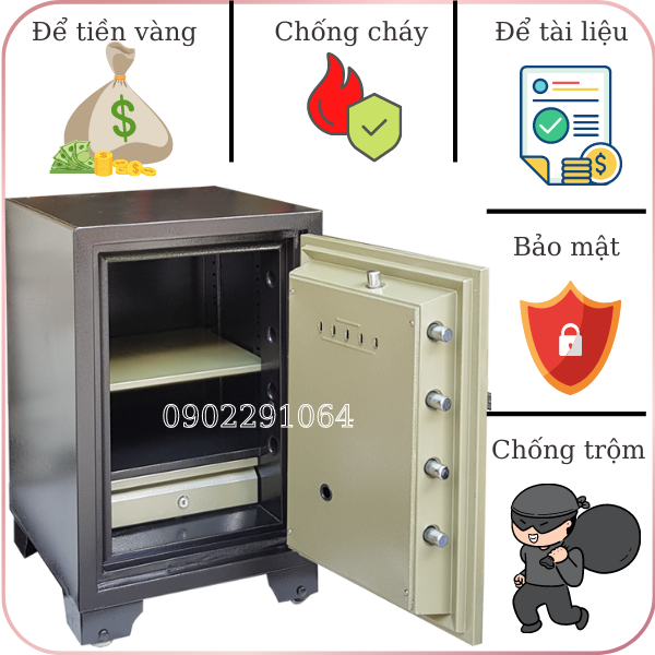 Hình ảnh Két sắt khóa cơ đổi mã trusafe C125DM chống cháy bảo mật cao1