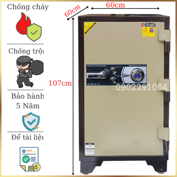 Hình ảnh Két sắt trusafe KTS200 khóa cơ đổi mã0