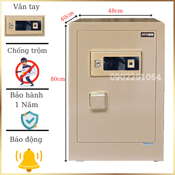 Két sắt vân tay nhập khẩu AifeiBao HK-MD-80BL màu vàng chanh