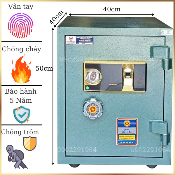 Hình ảnh Két sắt vân tay Việt Tiệp KW66VT màu xanh0