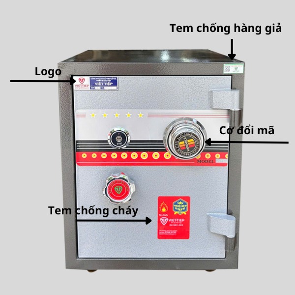Nhận biết két sắt Việt Tiệp bằng khóa chìa và khóa mã xoay cơ 