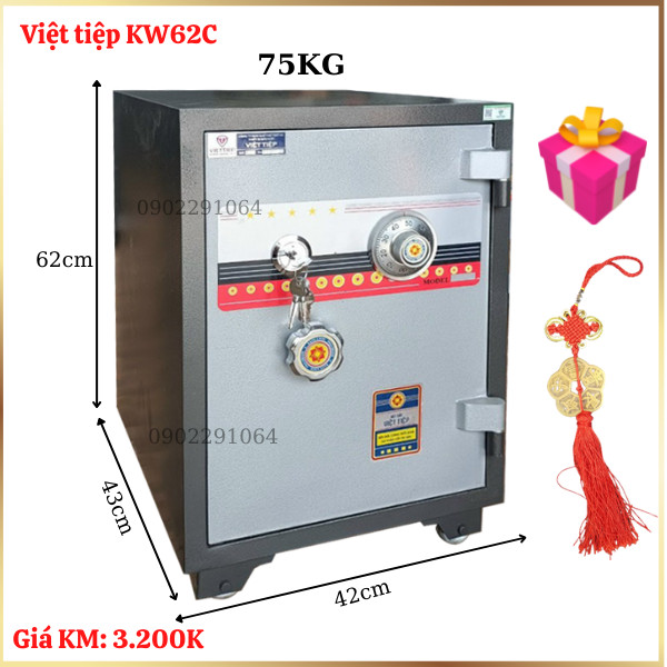Hình ảnh Két sắt gia đình Việt Tiệp KW62C khóa cơ chống cháy0