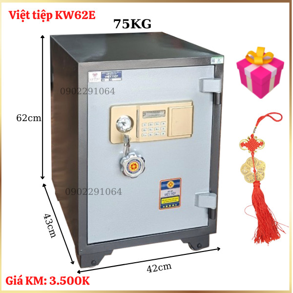 Két sắt việt tiệp chống cháy KW62E khóa điện tử có báo động