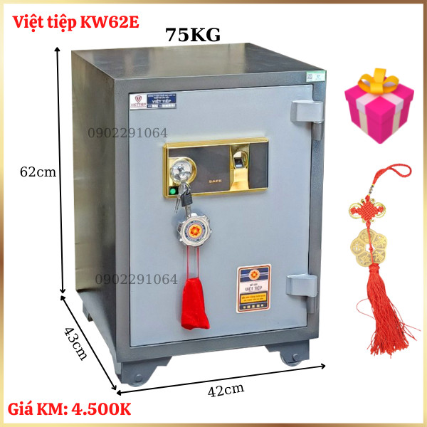 Hình ảnh Két sắt việt tiệp chính hãng KW62VT khóa vân tay chống cháy có báo động0