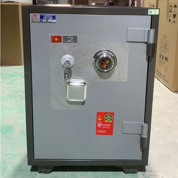 Két sắt Việt Tiệp KW99DM ghi xám Cơ đổi mã cao cấp