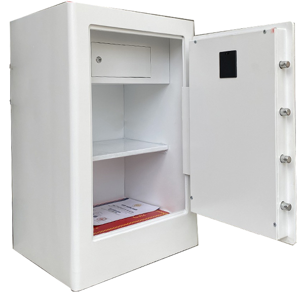 Két sắt Việt Tiệp VT100 màu trắng vân tay điện tử có nội thất rộng