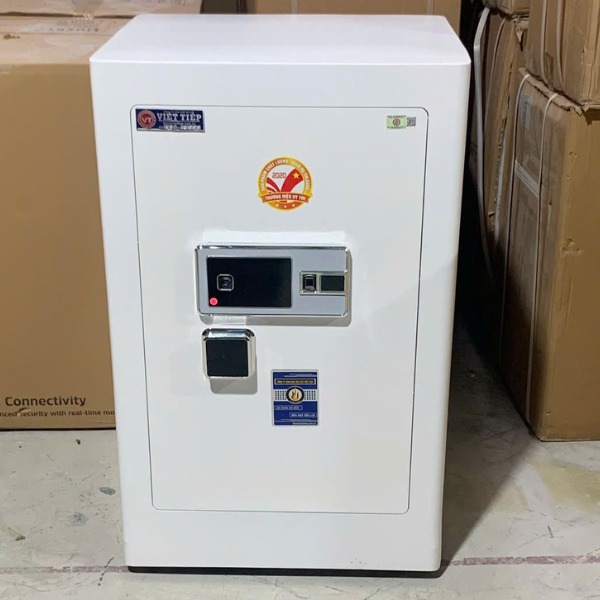Két sắt Việt Tiệp VT100 vân tay điện tử  màu trắng