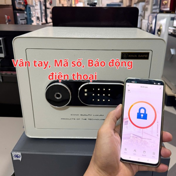 Hình ảnh Két sắt mini thông minh Xuân Hòa KIVA KV-30AH vân tay báo động điện thoại1