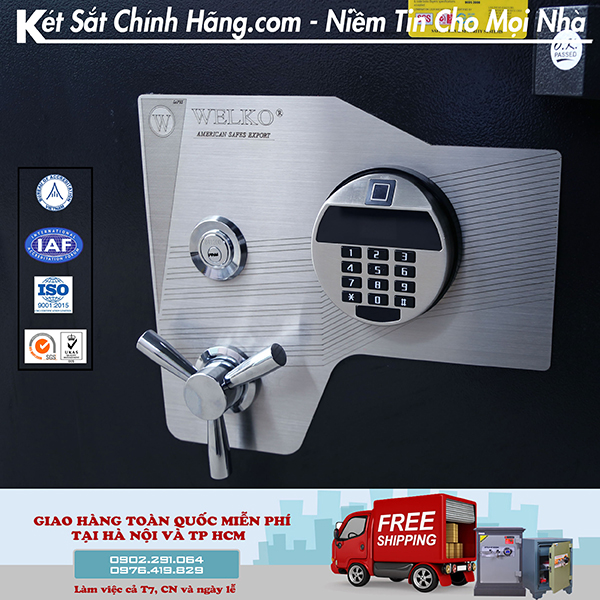 Két sắt xuất khẩu Mỹ khóa vân tay điện tử