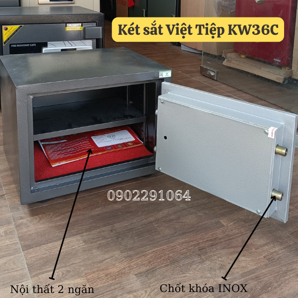 Hình ảnh Két việt tiệp chính hãng mini KW36C khóa cơ chống cháy1