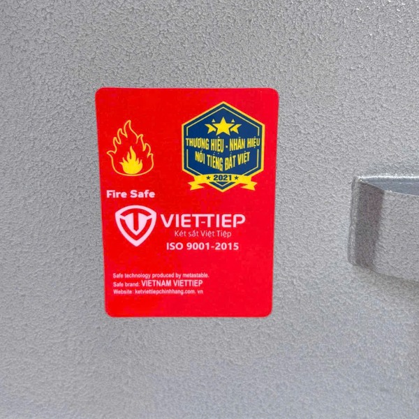 Tem chống cháy két sắt Việt Tiệp chính hãng