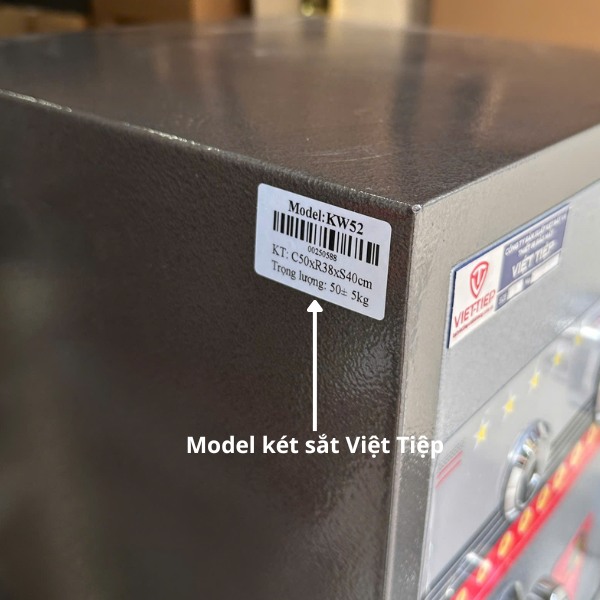 Két sắt Việt Tiệp chính hãng có model, quy cách sản phẩm rõ dàng