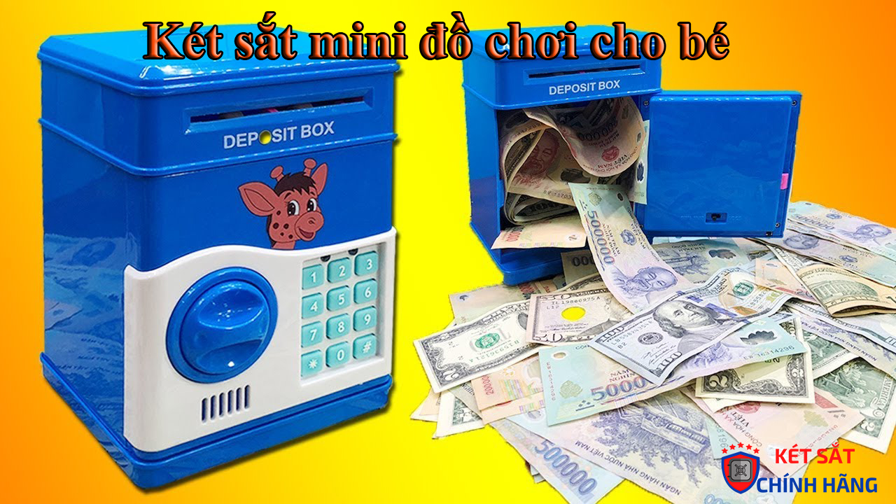 Két sắt mini đồ chơi cho bé tiết kiệm